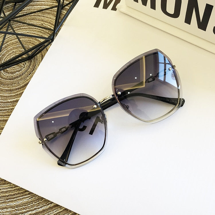 High Quality Rimless Square Sunglasses Women 2022 Brand Designer Sun Glasses Vintage Shades Female Pink Eyewear Gafas De Sol