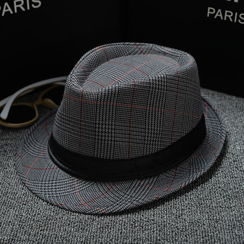 2018 England Retro Men's Fedoras Top Jazz Plaid Hat Spring Summer Autumn Bowler Hats Cap Classic Version chapeau Hats