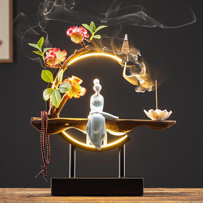 Waterfall Backflow Incense Burner Ladies Incense Stick Holder Buddha Home Decoration Ceramic Burner Handmade Flower Censer