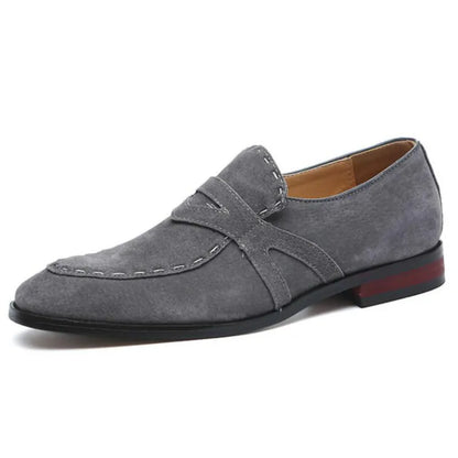 Suede Loafers Men Fashion Frosted Scrub Pointed Large Size Casual Flats Men's Dress Shoes Slip on Casual Footwear