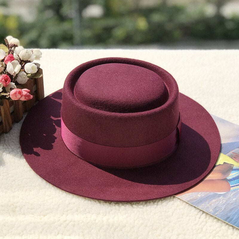 wool fedora for women men fedoras lady hat two toned felt church hat unisex  bowknot  jazz hat for men and women wholesale price