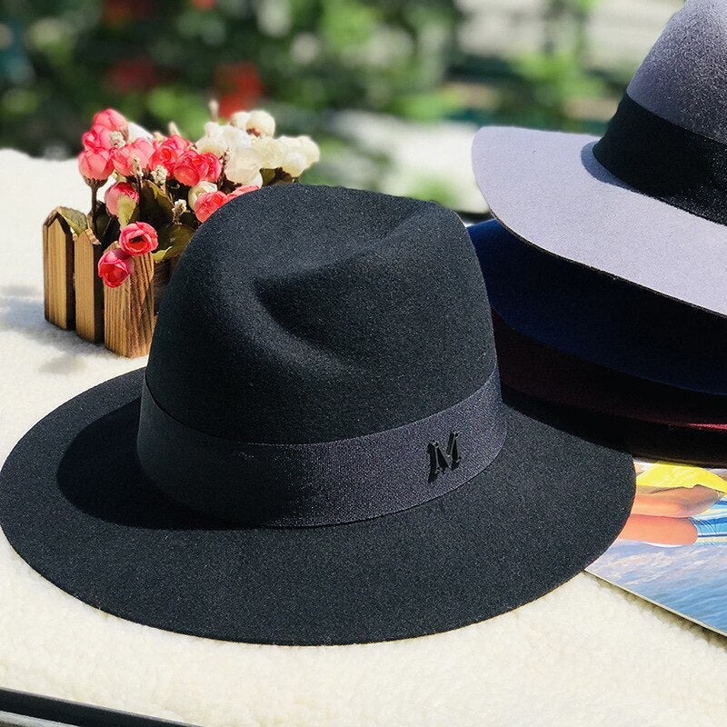 wool fedora for women men fedoras lady hat two toned felt church hat unisex  bowknot  jazz hat for men and women wholesale price