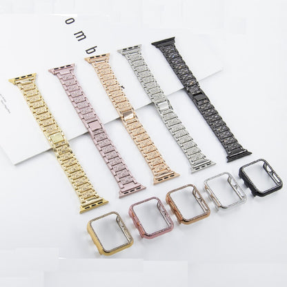 For Apple Watch Band Series 6 5 4 3 2 1 Women Lady Diamond Band Strap for iWatch 6 44MM 40MM 42MM 38MM Stainless Steel Bracelet