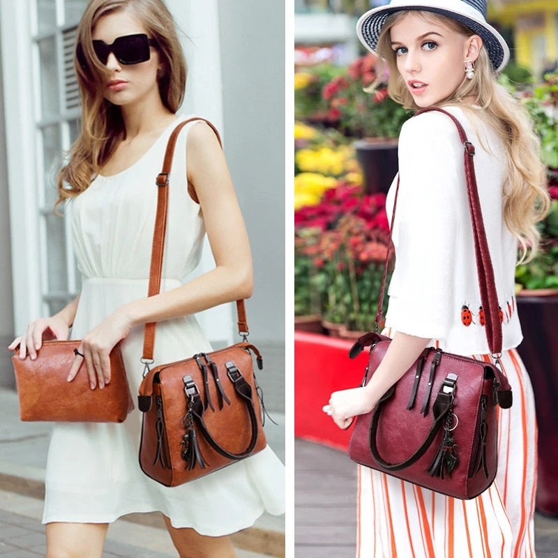 Designer Leather Shoulder Messenger Bag Tote Bag Bolsa 4pcs/Set Women Composite Bag High Quality Ladies Handbag Female set bag