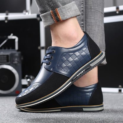 High Quality Big Size Casual Leather Shoes Men Business Breathable Men Leather Shoes Fashion Brand Casual Men Shoes Black
