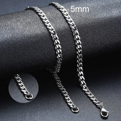 Vnox Cuban Chain Necklace for Men Women, Basic Punk Stainless Steel Curb Link Chain Chokers,Vintage Gold Tone Solid Metal Collar