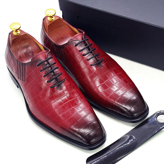Big Size 6-13 Handmade Mens Oxford Shoes Genuine Leather Crocodile Print Men&#39;s Dress Shoes Classic Business Formal Shoes for Men