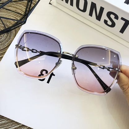 High Quality Rimless Square Sunglasses Women 2022 Brand Designer Sun Glasses Vintage Shades Female Pink Eyewear Gafas De Sol