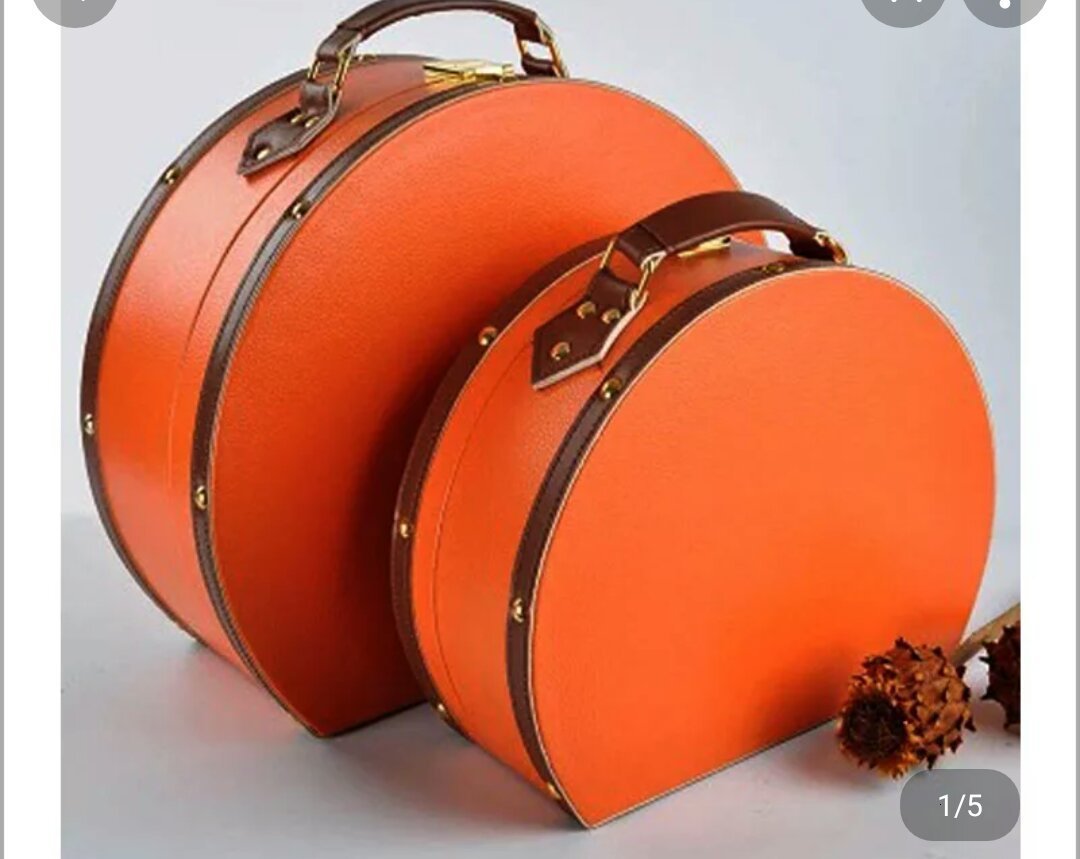 ORIGINAL ORANGE SEMI-CIRCLE PORTABLE JEWELRY BOX SUPER QUALITY PU LEATHER DUST-PROOF JEWELRY COLLECTION ORGANIZER STORAGE CASE