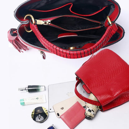 Zency Luxury Women Genuine Leather Handbags 2022 Fashion High Quality Female Shoulder Bag New Design Lady Top-Handle Bags
