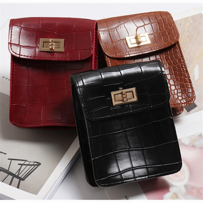 Mihaivina Vintage Leather Waist Bag Alligator Fanny Pack For Women Waist Pack Luxury Belt Bag Designer/Black Fanny Pack Bags
