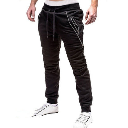 New Casual Pants Men Solid Mid Waist Streetwear Trousers Men Zipper Pockets Full Length Mens Joggers Pants 3XL Pantalones Hombre