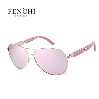 FENCHI Pink Sunglasses Women Black Mirror Female Fashion Sun Glasses Brand Designer Oculos Feminino De Sol