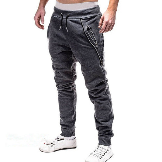 New Casual Pants Men Solid Mid Waist Streetwear Trousers Men Zipper Pockets Full Length Mens Joggers Pants 3XL Pantalones Hombre