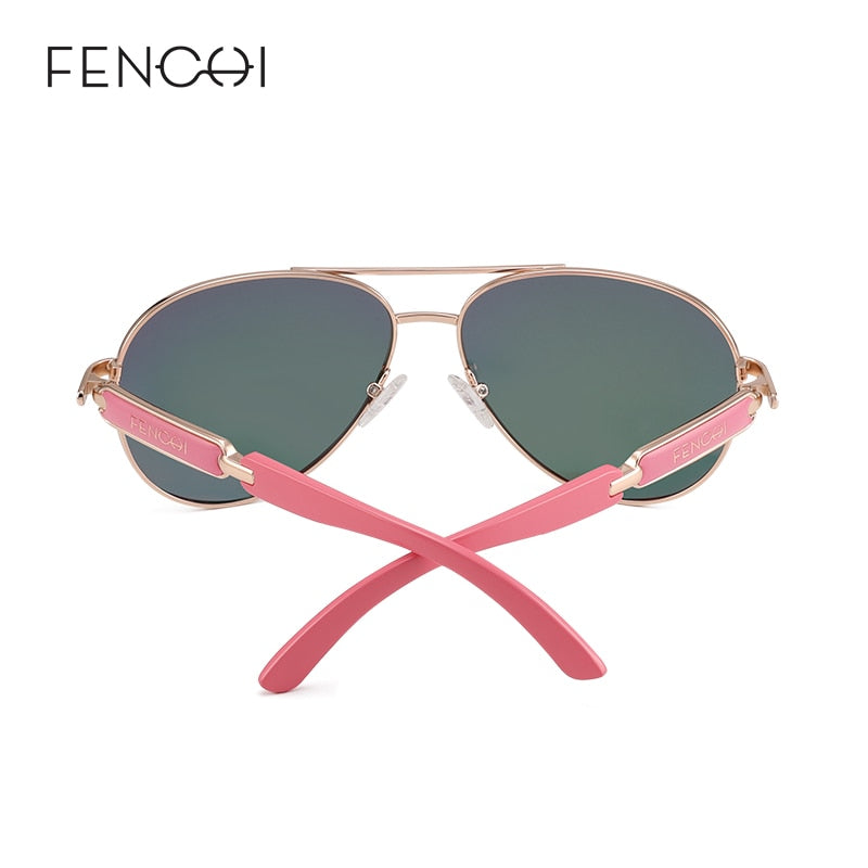 FENCHI Pink Sunglasses Women Black Mirror Female Fashion Sun Glasses Brand Designer Oculos Feminino De Sol