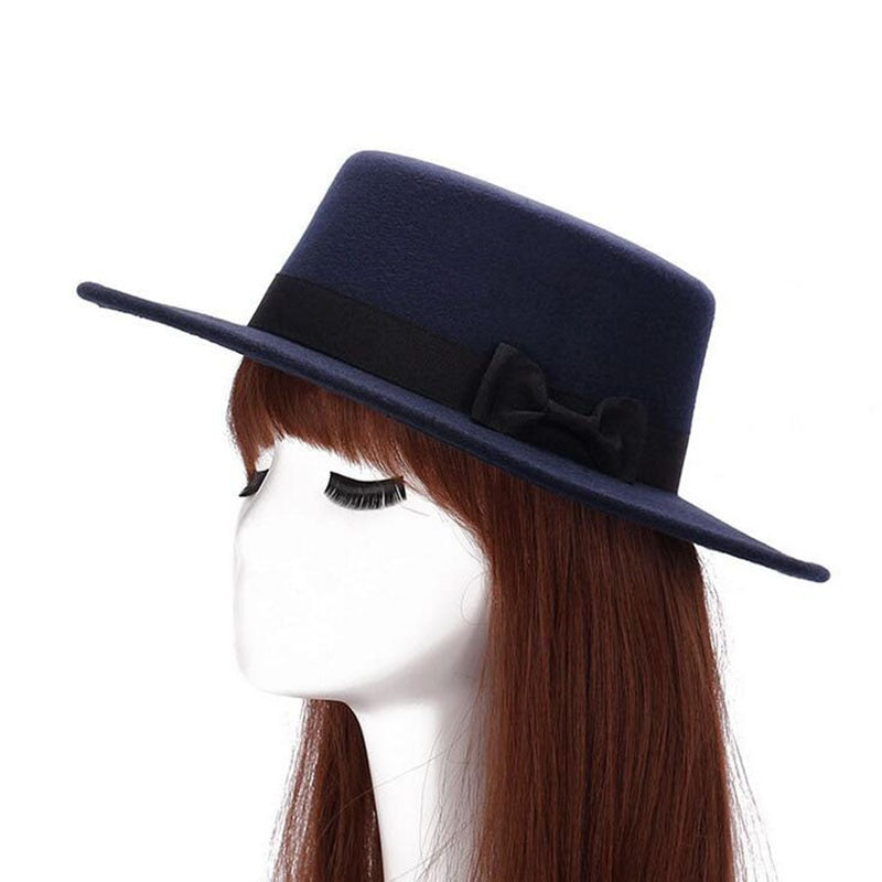2016 Autumn Winter Mens Hats Fedoras Vintage Women Girls Felt Fedoras Flat Top Jazz Hat Church Hats Bucket Hat Chapeau