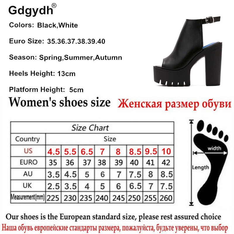 Gdgydh Hot Sale European Women Summer Shoes Slingbacks High Heels Sandals Platform Casual Shoes for Party 2021 New Black Size 42