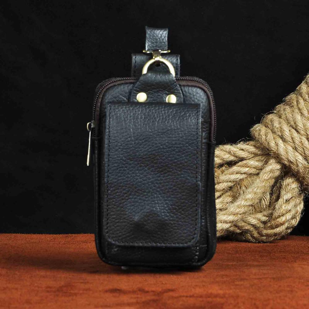 Fashion Quality Leather Small Summer Pouch Hook Design Waist Pack Bag Cigarette Case 6&quot; Phone Pouch Waist Belt Bag 1609