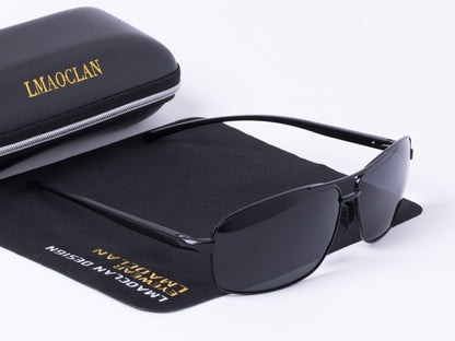LMAOCLAN Brand Aluminium Magnesium Polarized Gold Sunglasses Men UV400 Classic Male Square Glasses Driving Eyewear Gafas Oculos