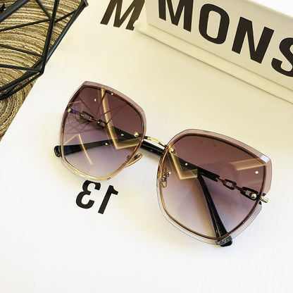 High Quality Rimless Square Sunglasses Women 2022 Brand Designer Sun Glasses Vintage Shades Female Pink Eyewear Gafas De Sol