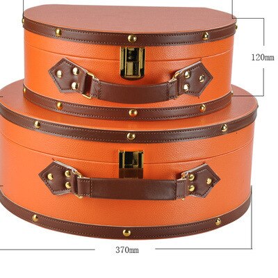 ORIGINAL ORANGE SEMI-CIRCLE PORTABLE JEWELRY BOX SUPER QUALITY PU LEATHER DUST-PROOF JEWELRY COLLECTION ORGANIZER STORAGE CASE