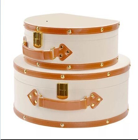 ORIGINAL ORANGE SEMI-CIRCLE PORTABLE JEWELRY BOX SUPER QUALITY PU LEATHER DUST-PROOF JEWELRY COLLECTION ORGANIZER STORAGE CASE