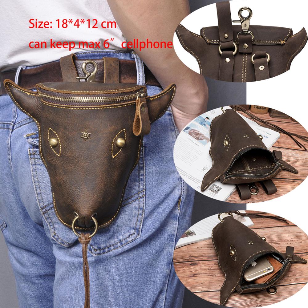 Fashion Quality Leather Small Summer Pouch Hook Design Waist Pack Bag Cigarette Case 6&quot; Phone Pouch Waist Belt Bag 1609