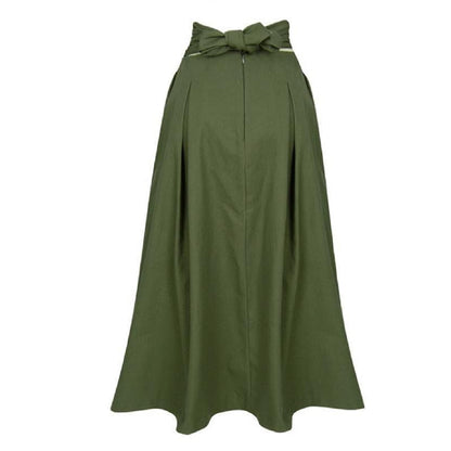 Shintimes Skirts Womens 2022 Korean Fashion Solid Color Big Swing Women Skirt Long Skirt Autumn Wild High Waist Bow Slim Skirts