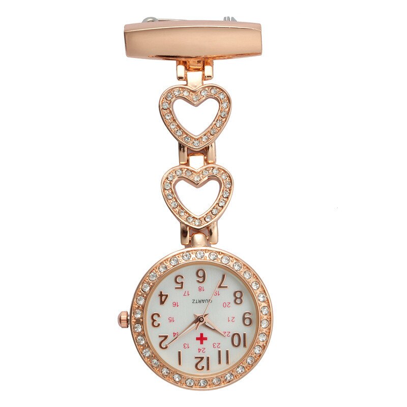 Fashion Pendant Hang Quartz Clock Nurse Watches Women Pocket Watch Clip-on Heart For Medical Doctor Nurse Watches