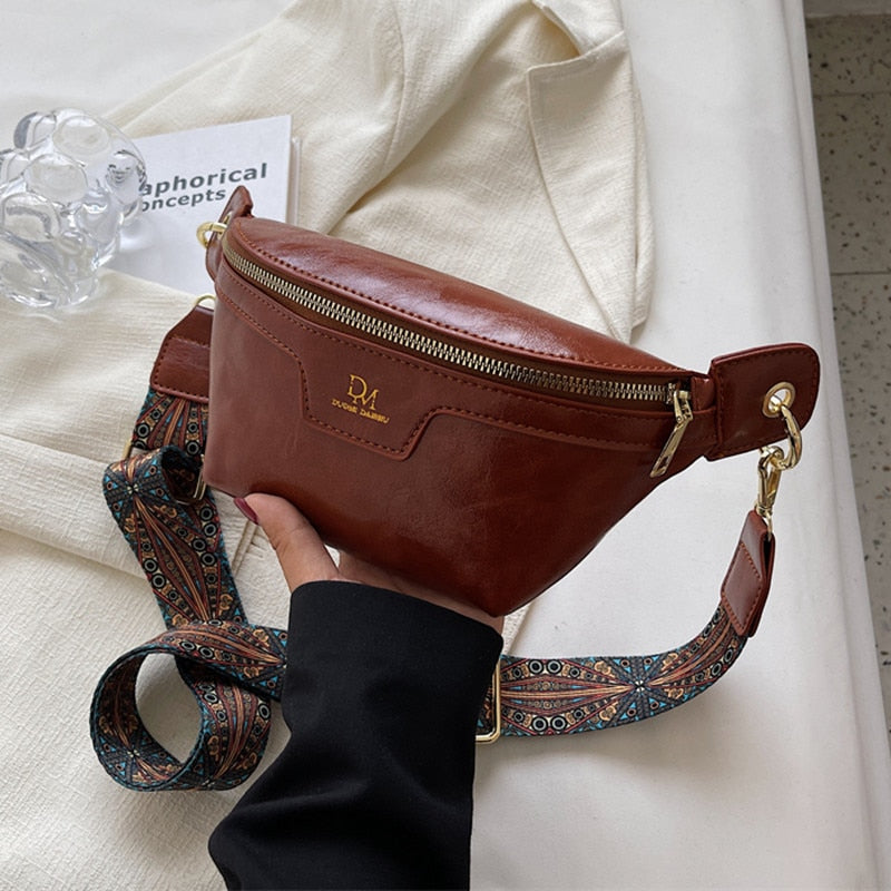 Fashion Women Chest Bag Solid Leather Crossbody Bags Luxury Designer Chest Bags For Women 2022 Female Handbags Waist Belt Bag