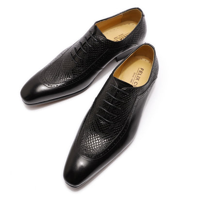 Size 6 To 13 Mens Dress Shoes Genuine Leather Formal Shoes Pointed Toe Lace Up Business Oxford Shoes Black Brown Luxury Footwear