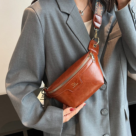 Fashion Women Chest Bag Solid Leather Crossbody Bags Luxury Designer Chest Bags For Women 2022 Female Handbags Waist Belt Bag