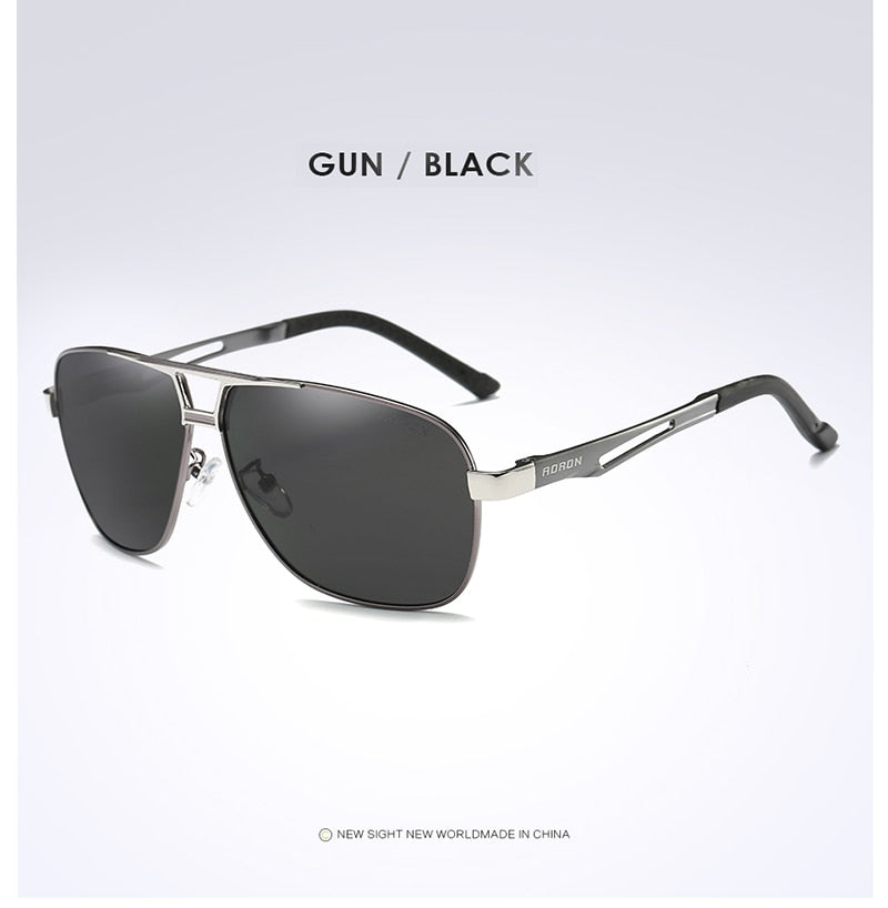 AORON Sunglasses Polarized Mens Sun glasses Aluminum Frame UV400 Luxury Design Male Sunglasses Anti-Reflective