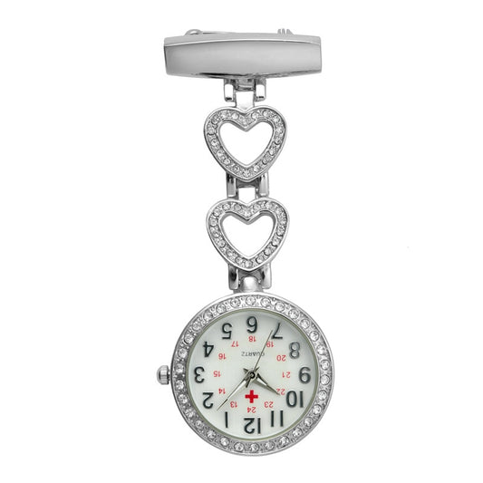 Fashion Pendant Hang Quartz Clock Nurse Watches Women Pocket Watch Clip-on Heart For Medical Doctor Nurse Watches